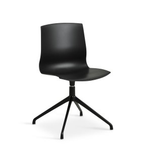 Liv spisebordsstol, m. drejefunktion - sort PVC og sort metal