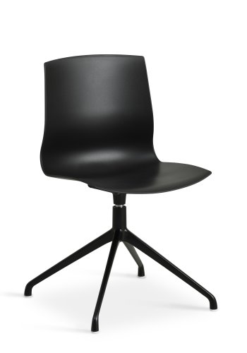 Liv spisebordsstol, m. drejefunktion - sort PVC og sort metal