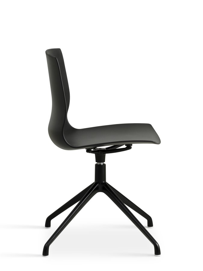 Liv spisebordsstol, m. drejefunktion - sort PVC og sort metal