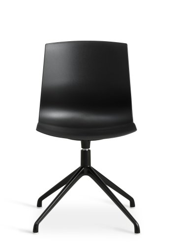 Liv spisebordsstol, m. drejefunktion - sort PVC og sort metal