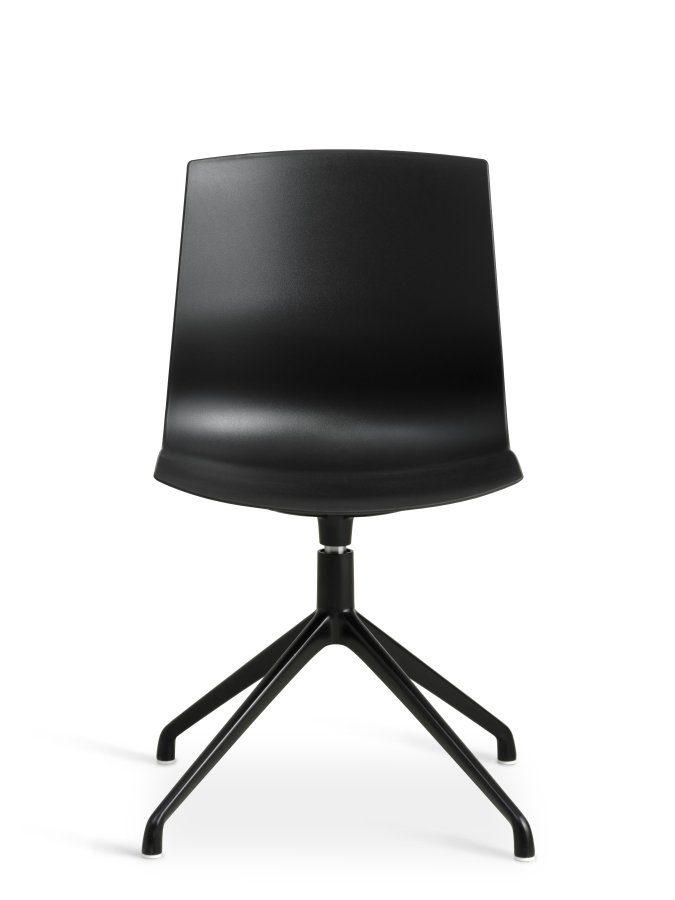 Liv spisebordsstol, m. drejefunktion - sort PVC og sort metal