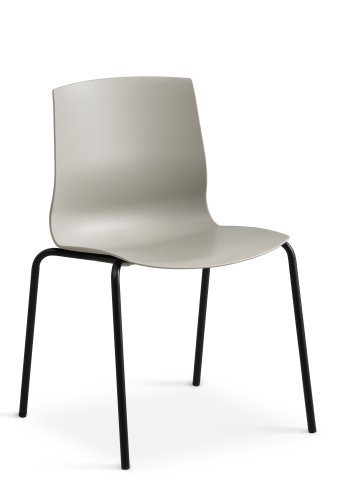 Liv spisebordsstol - stone PVC og sort metal