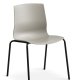 Liv spisebordsstol - stone PVC og sort metal