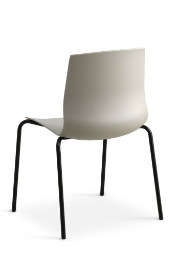 Liv spisebordsstol - stone PVC og sort metal