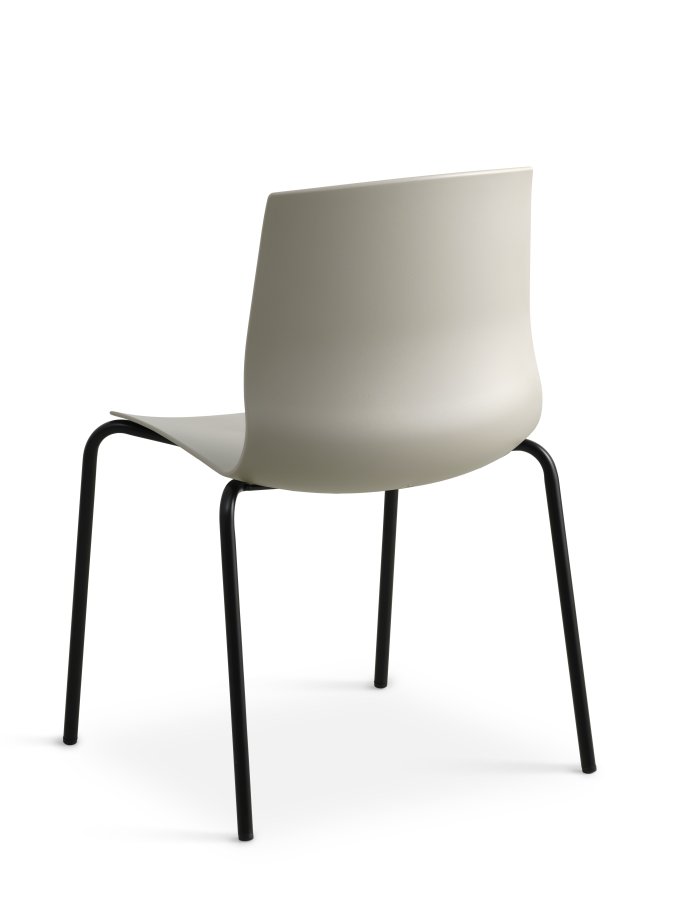 Liv spisebordsstol - stone PVC og sort metal