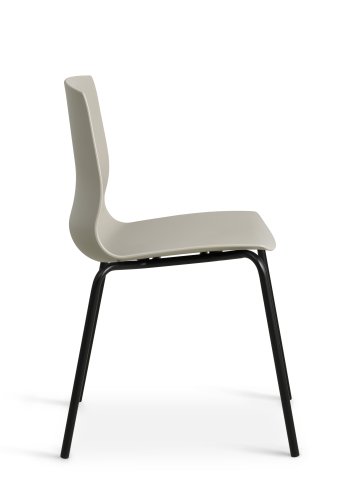 Liv spisebordsstol - stone PVC og sort metal