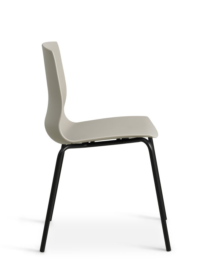 Liv spisebordsstol - stone PVC og sort metal