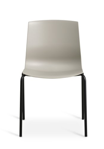 Liv spisebordsstol - stone PVC og sort metal