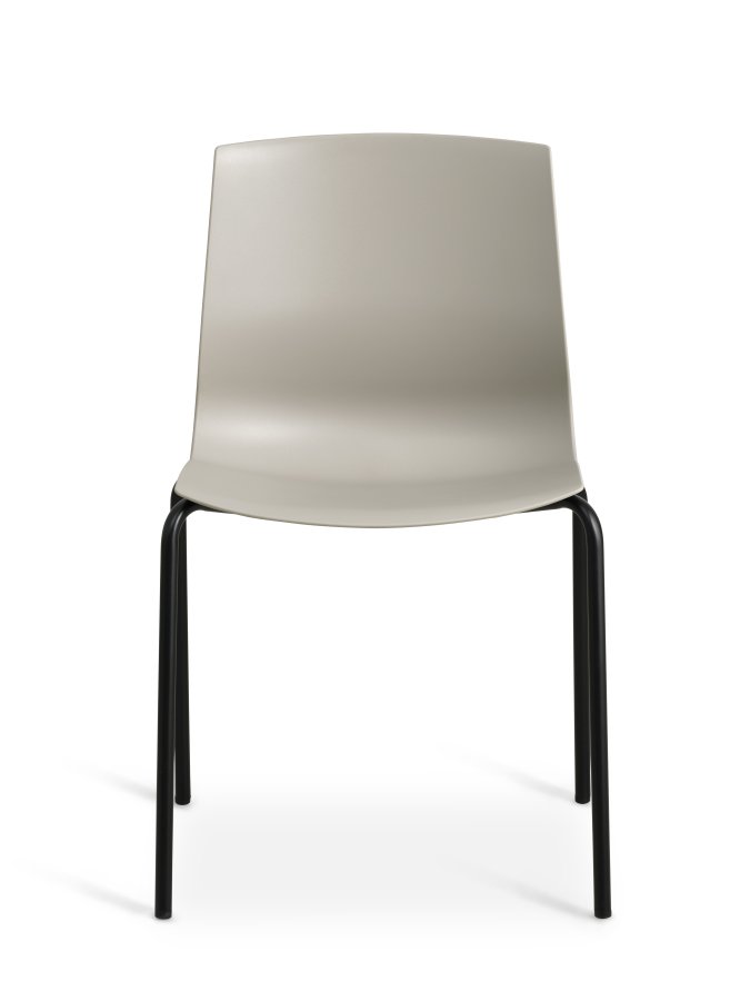 Liv spisebordsstol - stone PVC og sort metal