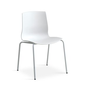 Liv spisebordsstol - hvid PVC og hvid metal