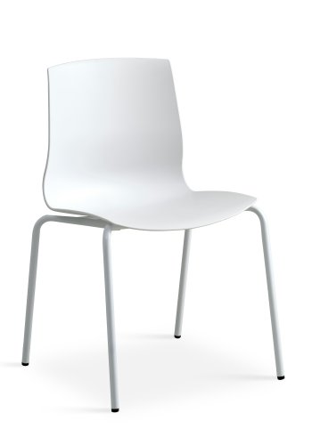 Liv spisebordsstol - hvid PVC og hvid metal