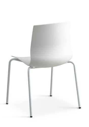 Liv spisebordsstol - hvid PVC og hvid metal