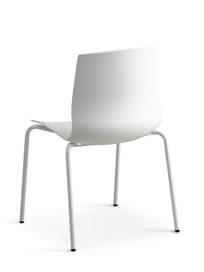 Liv spisebordsstol - hvid PVC og hvid metal