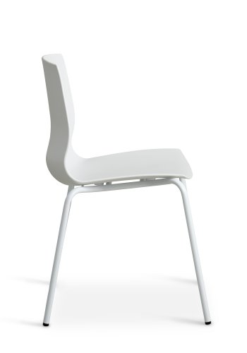 Liv spisebordsstol - hvid PVC og hvid metal