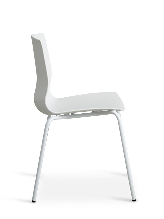 Liv spisebordsstol - hvid PVC og hvid metal