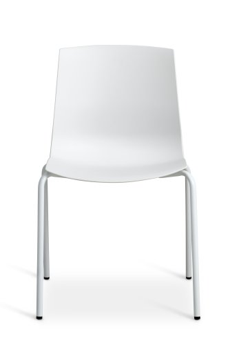 Liv spisebordsstol - hvid PVC og hvid metal