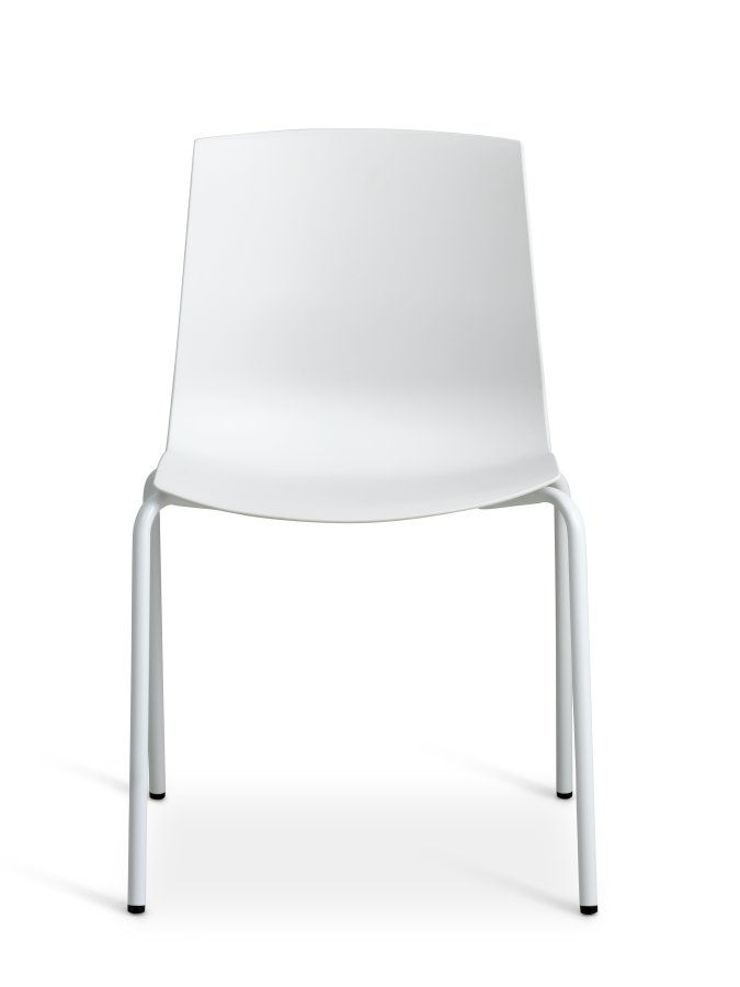 Liv spisebordsstol - hvid PVC og hvid metal