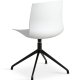 Liv spisebordsstol, m. drejefunktion - hvid PVC og sort metal