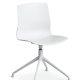 Liv spisebordsstol, m. drejefunktion - hvid PVC og hvid metal