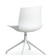 Liv spisebordsstol, m. drejefunktion - hvid PVC og hvid metal