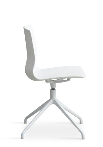 Liv spisebordsstol, m. drejefunktion - hvid PVC og hvid metal