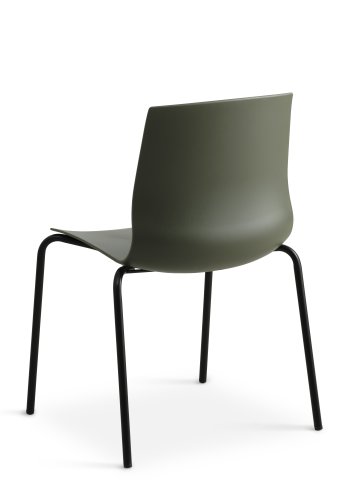 Liv spisebordsstol - oliven PVC og sort metal