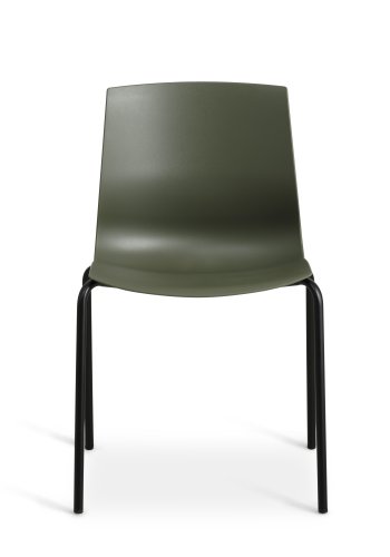 Liv spisebordsstol - oliven PVC og sort metal