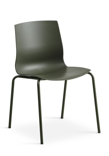 Liv spisebordsstol - oliven PVC og oliven metal