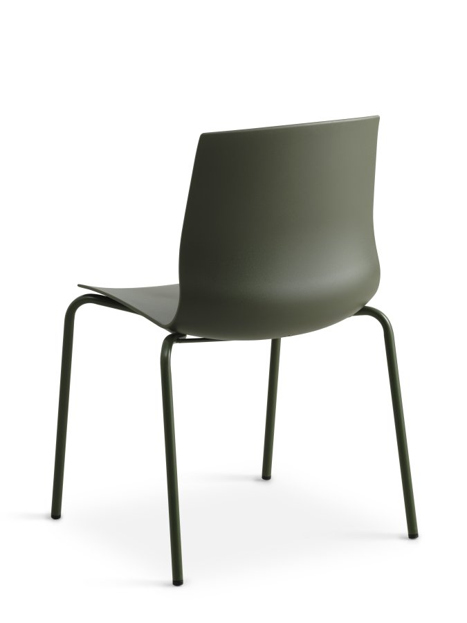 Liv spisebordsstol - oliven PVC og oliven metal