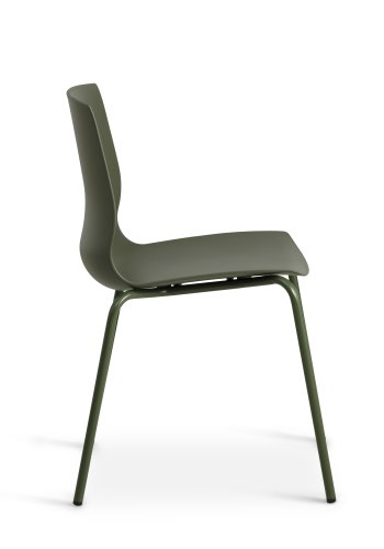 Liv spisebordsstol - oliven PVC og oliven metal