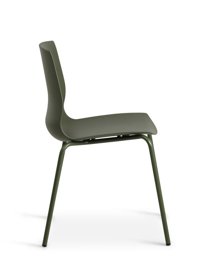 Liv spisebordsstol - oliven PVC og oliven metal