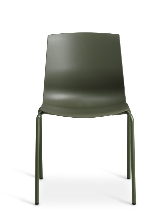 Liv spisebordsstol - oliven PVC og oliven metal