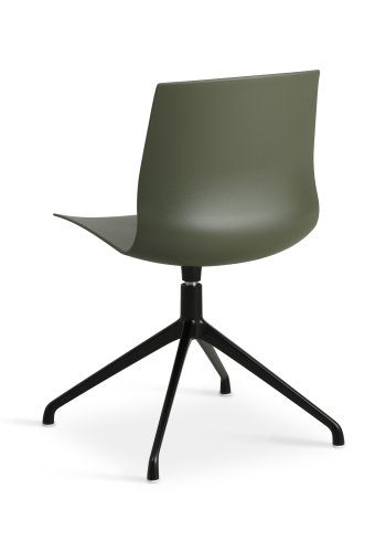 Liv spisebordsstol, m. drejefunktion - oliven PVC og sort metal