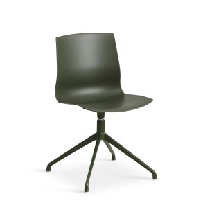 Liv spisebordsstol, m. drejefunktion - oliven PVC og oliven metal