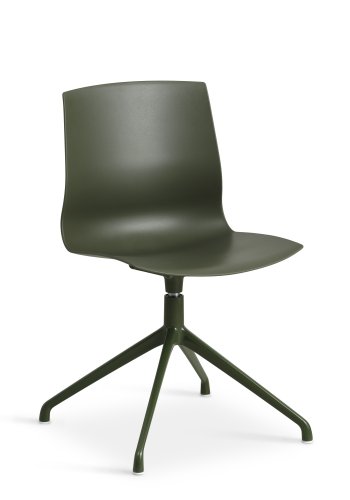 Liv spisebordsstol, m. drejefunktion - oliven PVC og oliven metal
