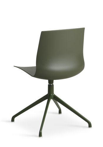 Liv spisebordsstol, m. drejefunktion - oliven PVC og oliven metal