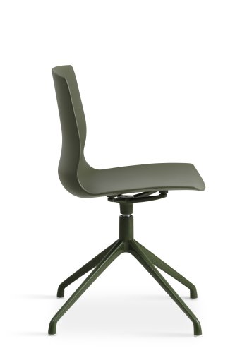 Liv spisebordsstol, m. drejefunktion - oliven PVC og oliven metal