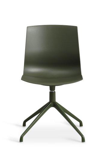 Liv spisebordsstol, m. drejefunktion - oliven PVC og oliven metal