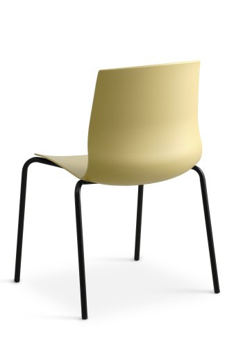 Liv spisebordsstol - sennepsgul PVC og sort metal