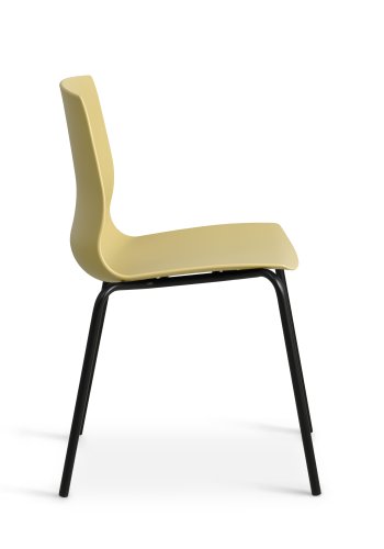 Liv spisebordsstol - sennepsgul PVC og sort metal