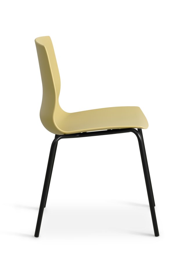 Liv spisebordsstol - sennepsgul PVC og sort metal