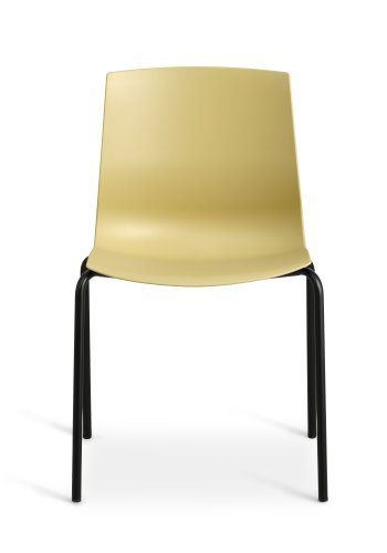 Liv spisebordsstol - sennepsgul PVC og sort metal