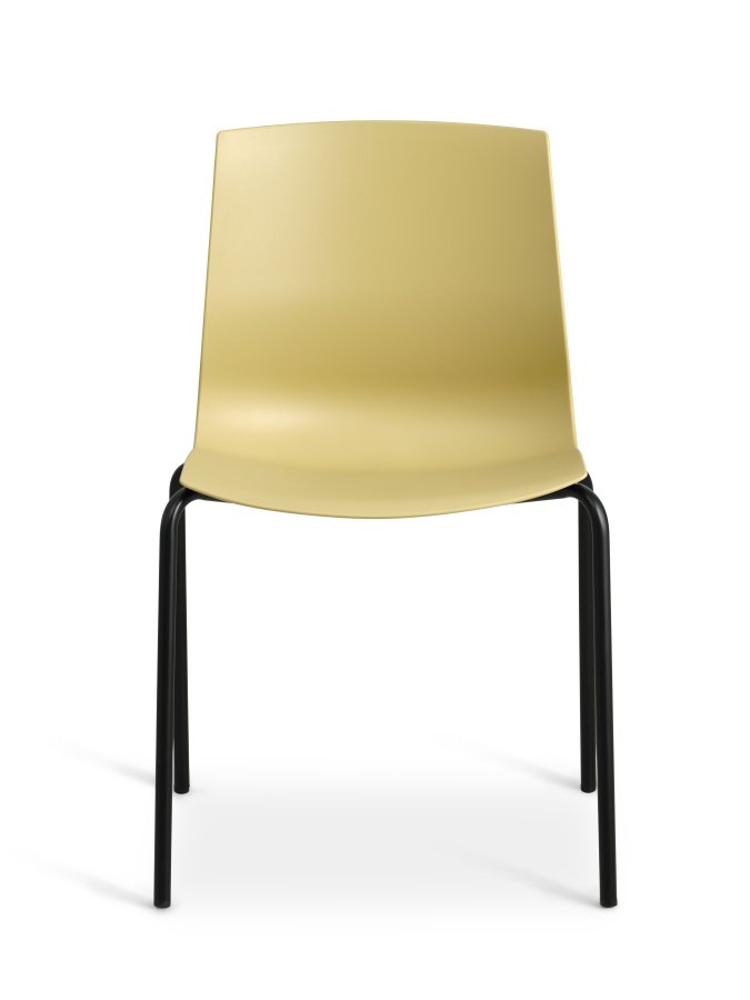 Liv spisebordsstol - sennepsgul PVC og sort metal