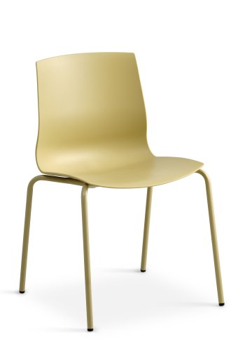 Liv spisebordsstol - sennepsgul PVC og sennepsgul metal