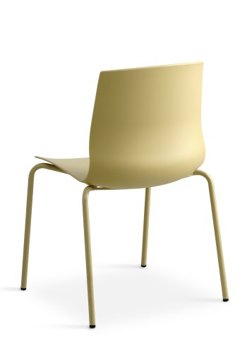 Liv spisebordsstol - sennepsgul PVC og sennepsgul metal