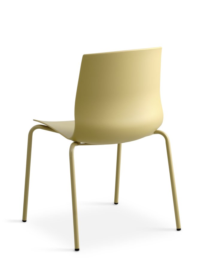 Liv spisebordsstol - sennepsgul PVC og sennepsgul metal