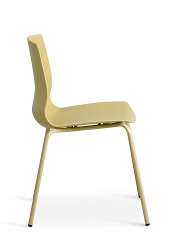 Liv spisebordsstol - sennepsgul PVC og sennepsgul metal