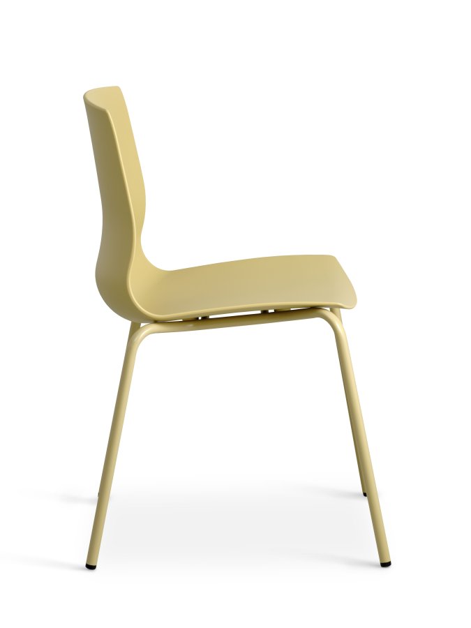 Liv spisebordsstol - sennepsgul PVC og sennepsgul metal