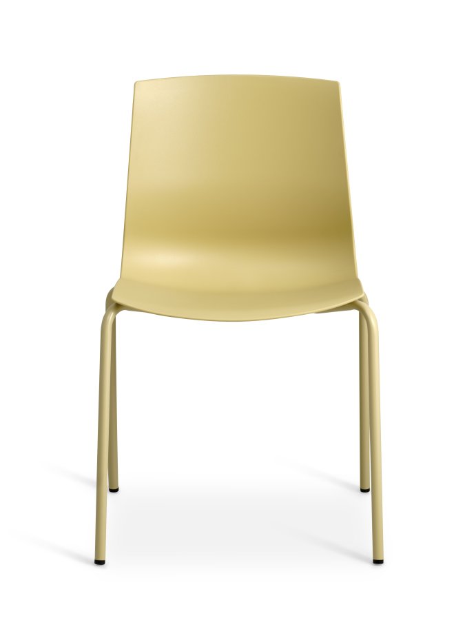 Liv spisebordsstol - sennepsgul PVC og sennepsgul metal