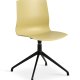 Liv spisebordsstol, m. drejefunktion - sennepsgul PVC og sort metal